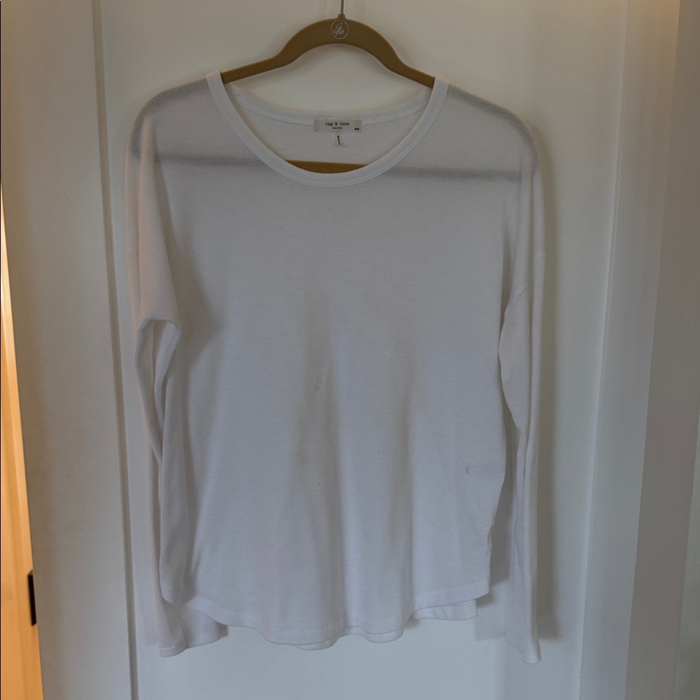 Rag & Bone Wilfred Classic White Long Sleeve Tee